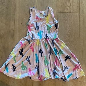 Dot Dot Smile Pink Cactus Tank Twirl Dress